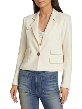 $648 NWT Veronica Beard Boon Ecru Ivory Blazer Jacket Size 4 Jacket Off White